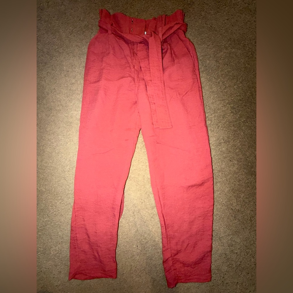 a new day Women's Burnt Orange Paperbag Waist Pants